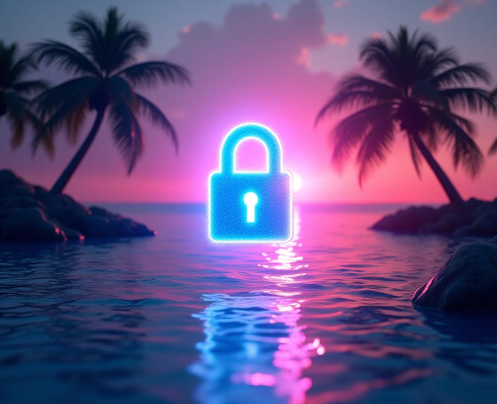 Secure data visualization with island theme